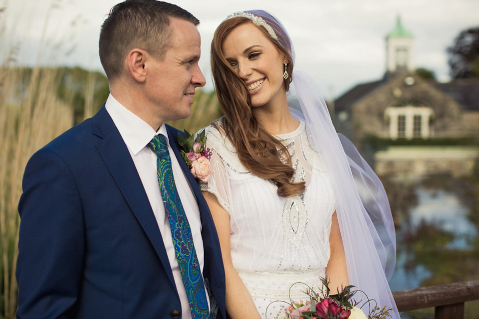 Vicky Rowe 1920's Inspired Wedding Dress Glamour and a Juliet Cap Veil. Photography by Barbara Crepaldi.