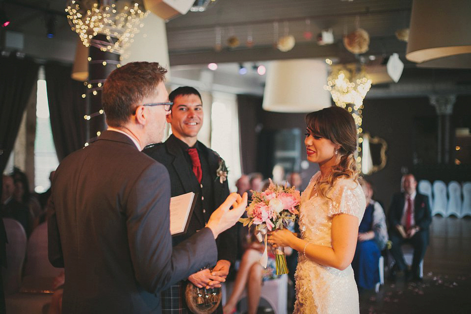 A Humanist Ceremony for an Old-School Glamour Inspired Wedding in Glasgow. Photography by Maureen Du Preez.