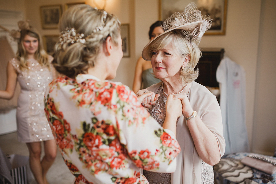 A Blush Pink Watters Wtoo Dress for an Elegant Wedding at Iscoyd Park. Photography by Haydn Rydings.