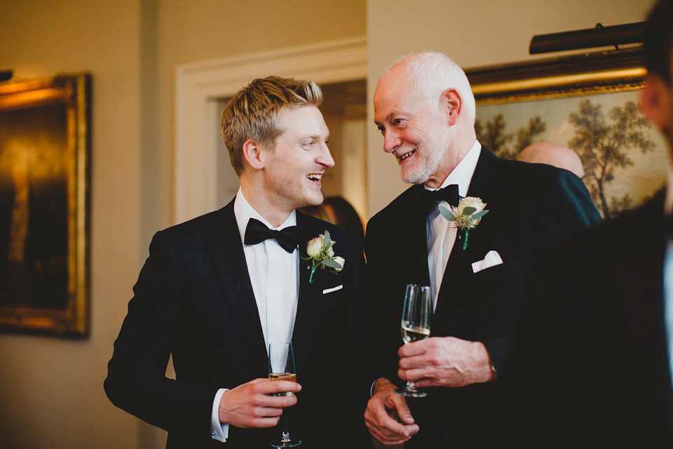 A Blush Pink Watters Wtoo Dress for an Elegant Wedding at Iscoyd Park. Photography by Haydn Rydings.