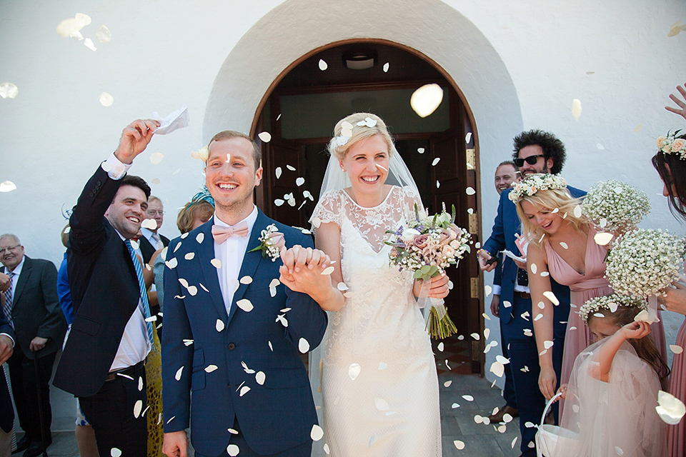 Halfpenny London Lace and Shades of Blush Pink for a Wedding in Ibiza. Photography by Gypsy Westwood.