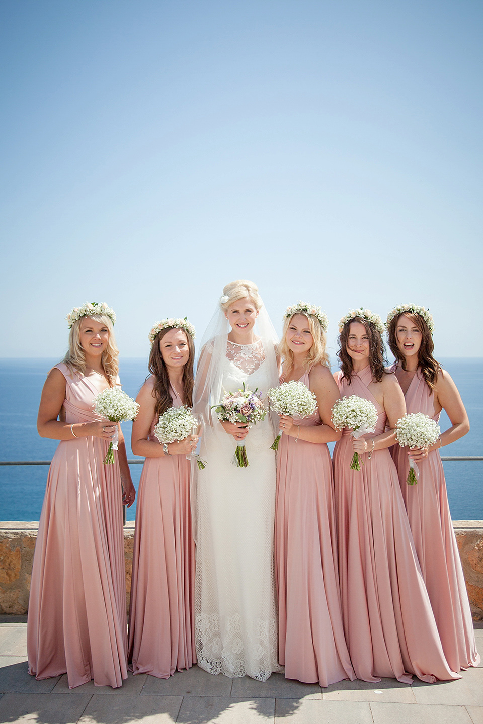 Halfpenny London Lace and Shades of Blush Pink for a Wedding in Ibiza. Photography by Gypsy Westwood.