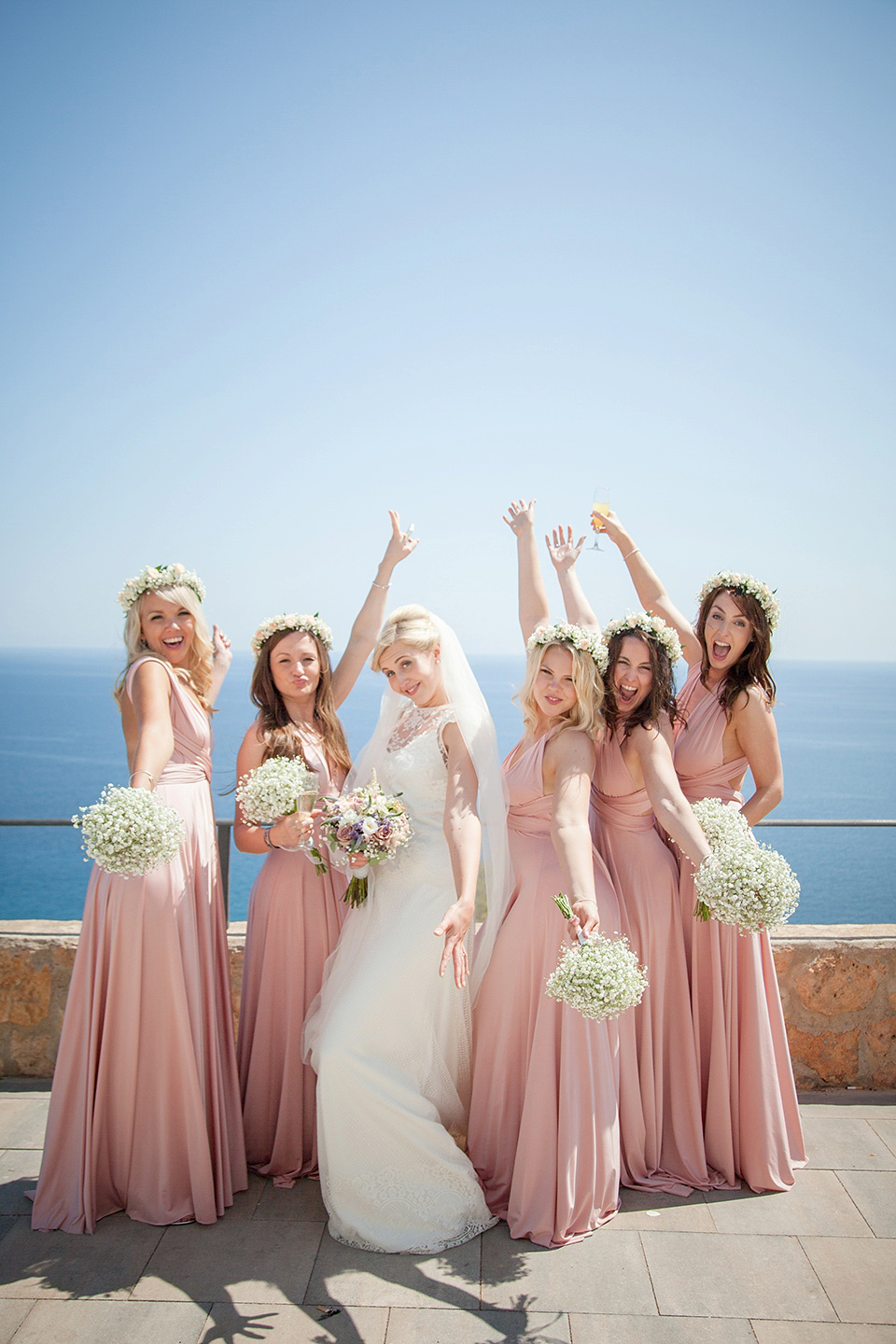 Halfpenny London Lace and Shades of Blush Pink for a Wedding in Ibiza. Photography by Gypsy Westwood.