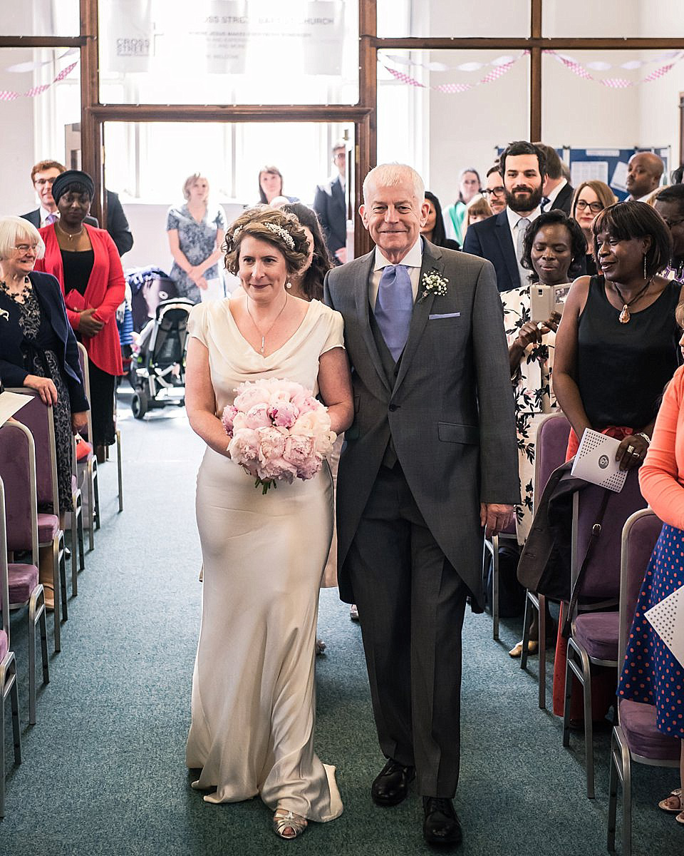 An Elegant Ghost Gown for a Relaxed City Wedding. Photography by Julie Anne Images.