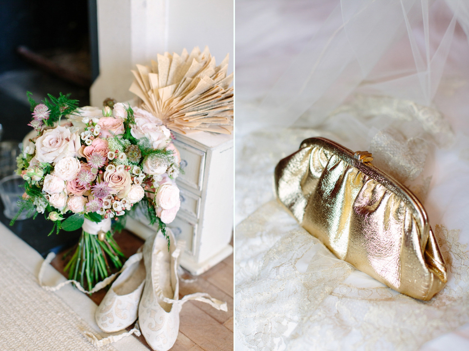 A Bespoke Gold Dress For a Crafty Homespun Wedding. Photography by Camilla Arnhold.