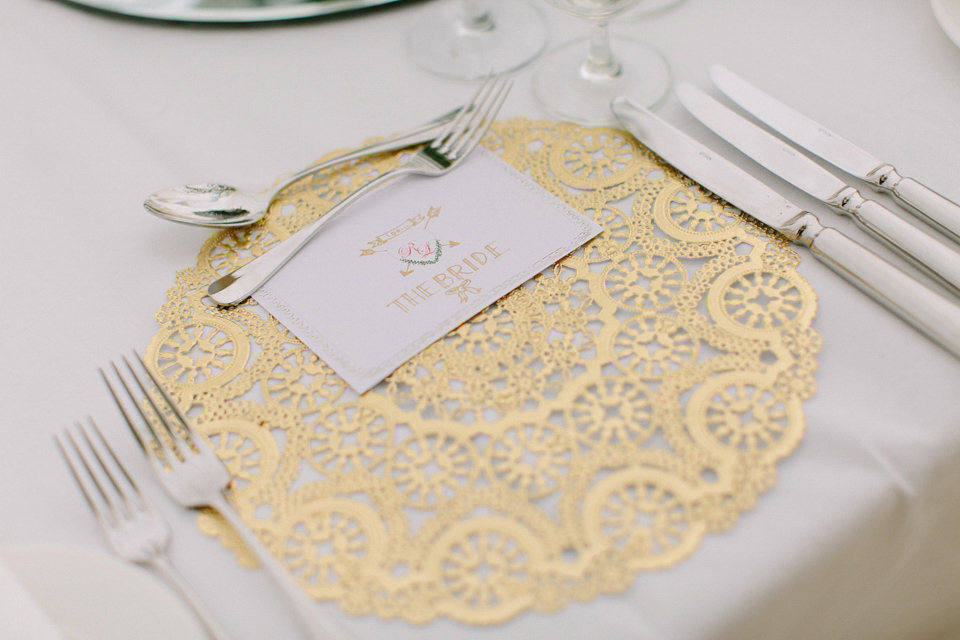 A Bespoke Gold Dress For a Crafty Homespun Wedding. Photography by Camilla Arnhold.