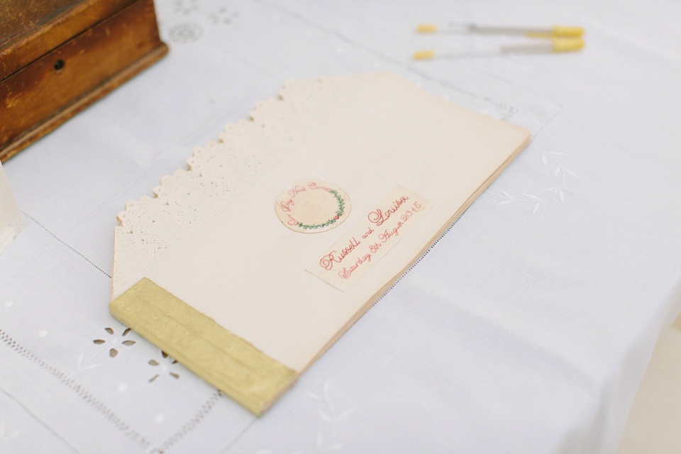 A Bespoke Gold Dress For a Crafty Homespun Wedding. Photography by Camilla Arnhold.