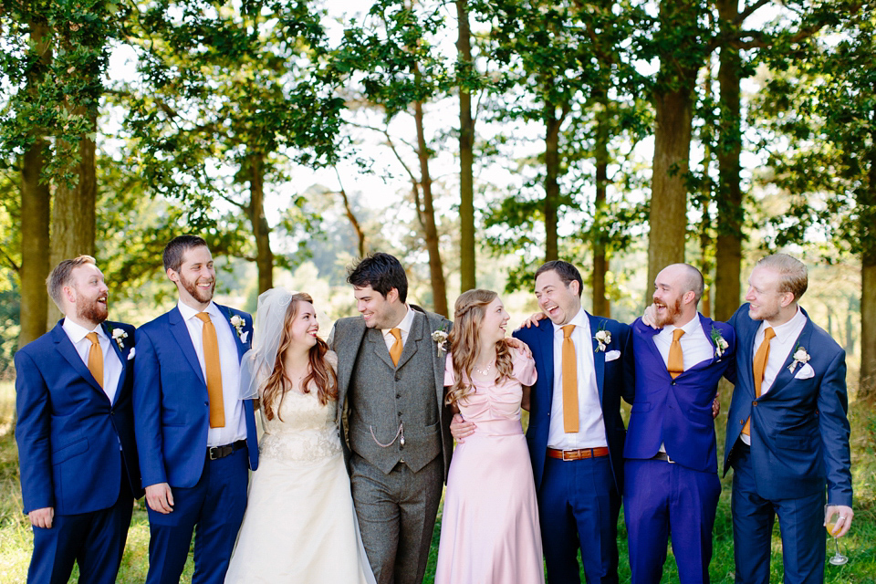 A Bespoke Gold Dress For a Crafty Homespun Wedding. Photography by Camilla Arnhold.