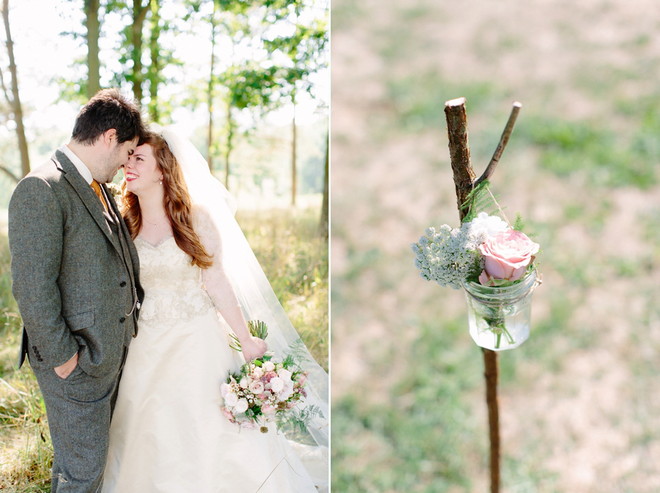 A Bespoke Gold Dress For a Crafty Homespun Wedding. Photography by Camilla Arnhold.