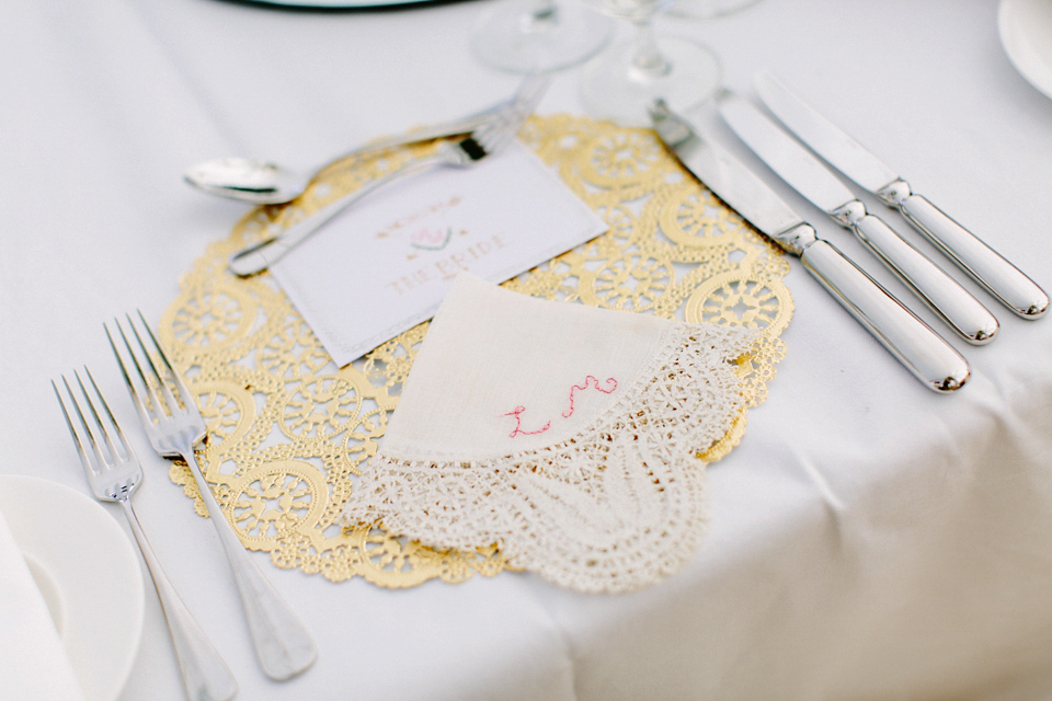 A Bespoke Gold Dress For a Crafty Homespun Wedding. Photography by Camilla Arnhold.