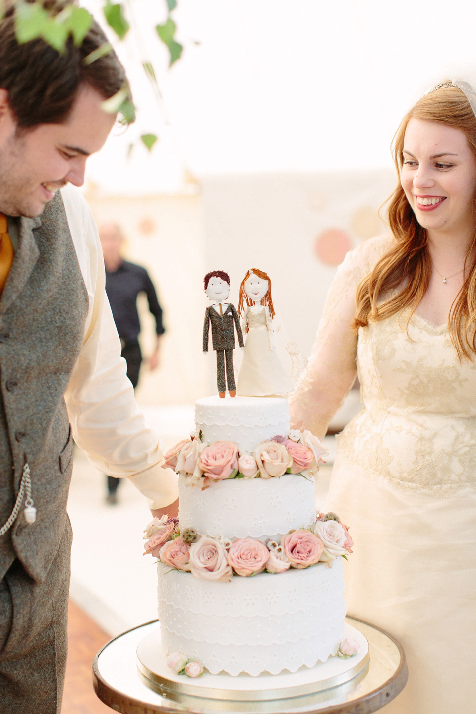 A Bespoke Gold Dress For a Crafty Homespun Wedding. Photography by Camilla Arnhold.