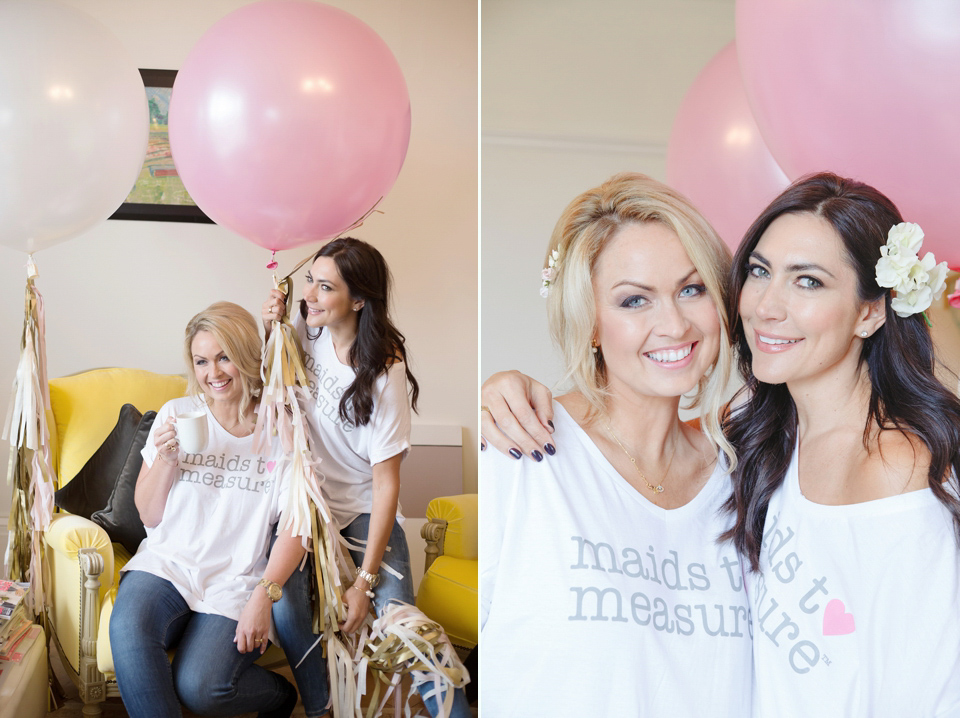 The wedding of Sinclair Seller, co-founder of Maids to Measure. Sinclair had 13 bridesmaids for her laid-back and glamorous British backyard wedding. Photography by Claire Graham and Lucy Davenport.