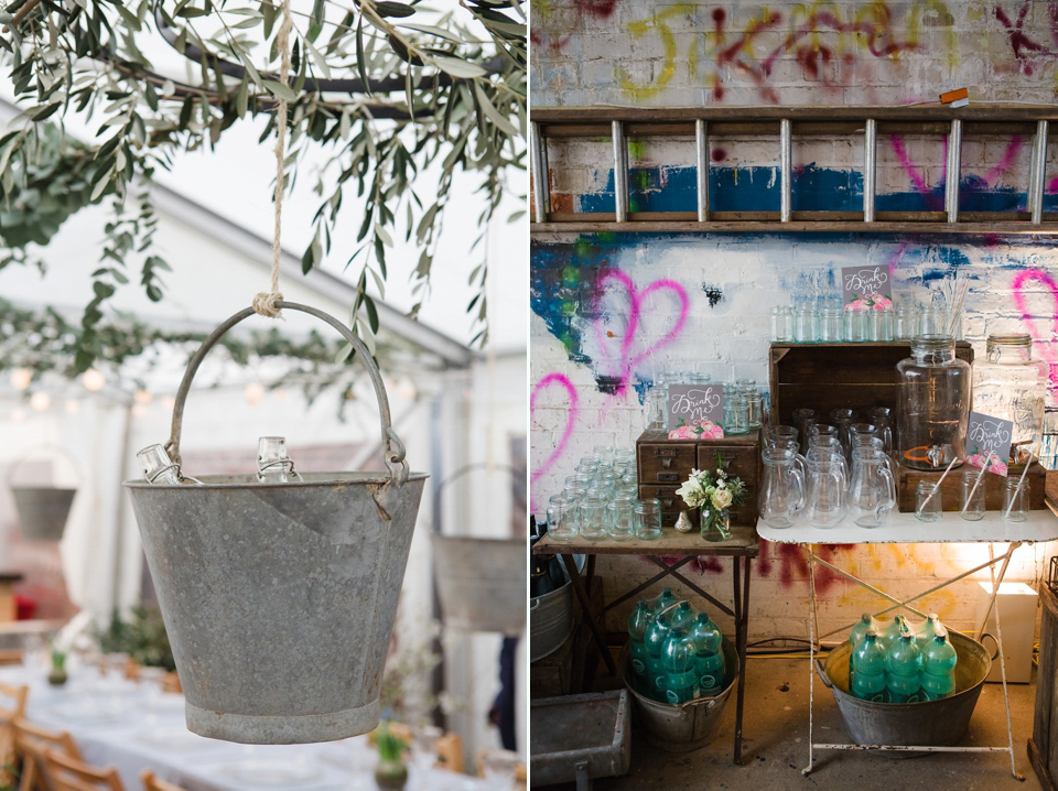 The wedding of Sinclair Seller, co-founder of Maids to Measure. Sinclair had 13 bridesmaids for her laid-back and glamorous British backyard wedding. Photography by Claire Graham and Lucy Davenport.