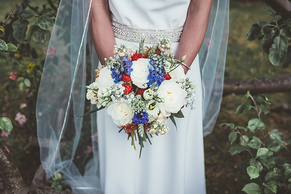 An Elegant Jesús Peiró Gown for an Indian Inspired Barn Wedding. Photography by Philippa James.
