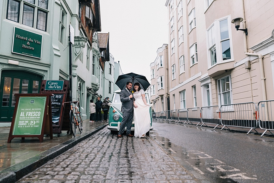 A Rainy Day Brighton Bandstand Wedding. Photography by Heather Shuker of Eclection Photography.