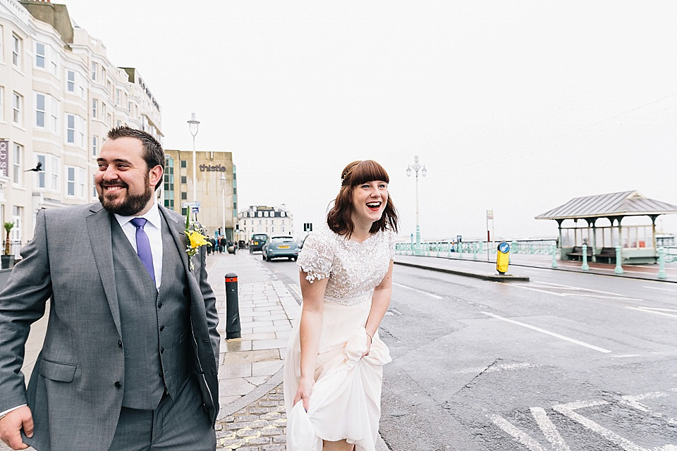 A Rainy Day Brighton Bandstand Wedding. Photography by Heather Shuker of Eclection Photography.