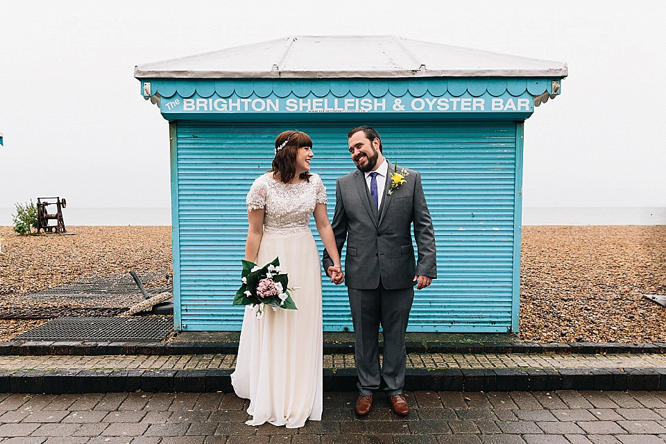 A Rainy Day Brighton Bandstand Wedding. Photography by Heather Shuker of Eclection Photography.