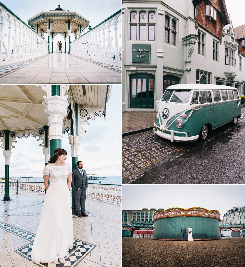 A Rainy Day Brighton Bandstand Wedding. Photography by Heather Shuker of Eclection Photography.