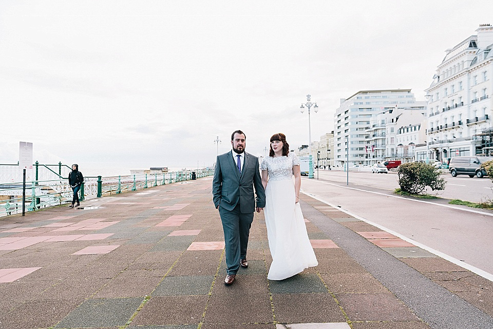 A Rainy Day Brighton Bandstand Wedding. Photography by Heather Shuker of Eclection Photography.