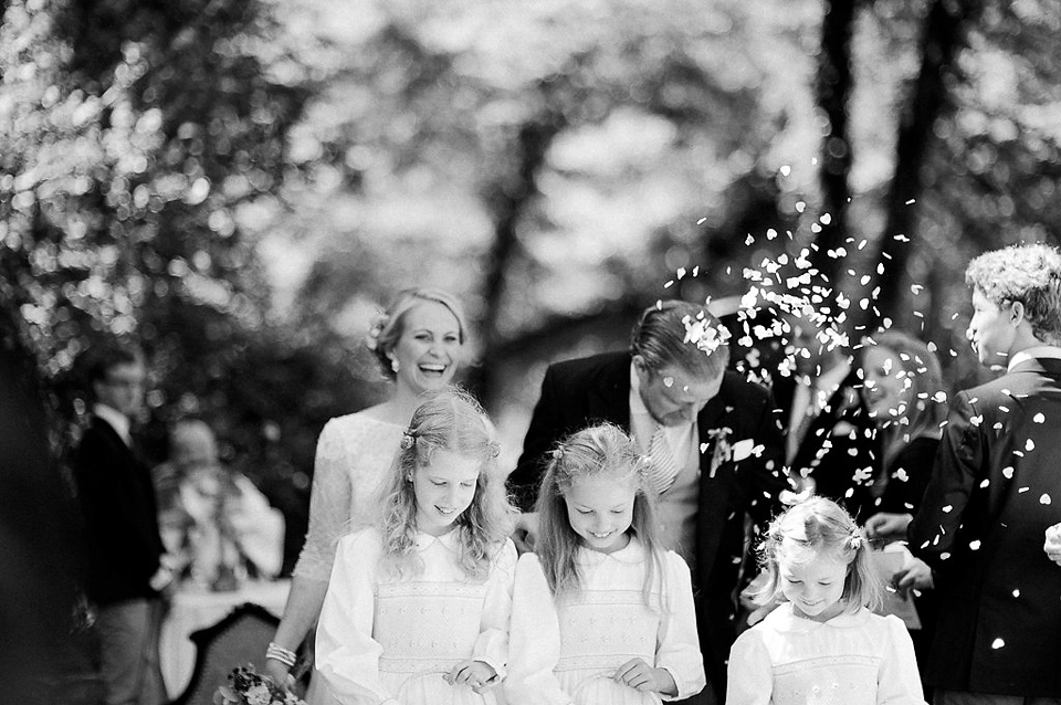 Anna Kara Lace and Peach Pretty For An Elegant Castle Wedding. Photography by Grace and Blush.