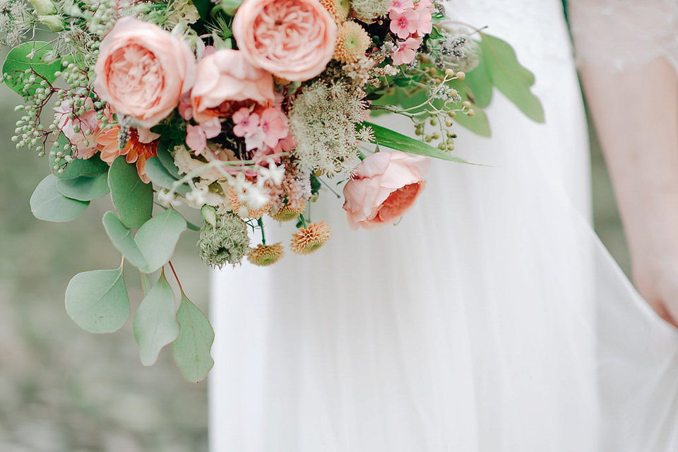 Anna Kara Lace and Peach Pretty For An Elegant Castle Wedding. Photography by Grace and Blush.