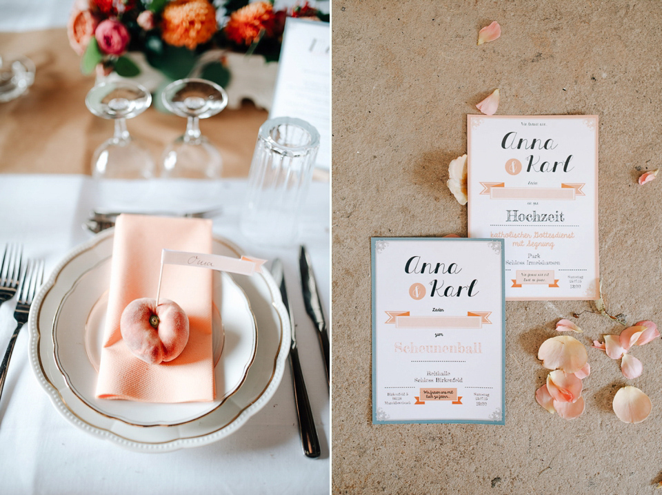 Anna Kara Lace and Peach Pretty For An Elegant Castle Wedding. Photography by Grace and Blush.