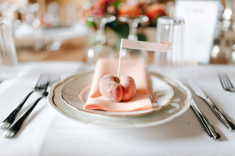 Anna Kara Lace and Peach Pretty For An Elegant Castle Wedding. Photography by Grace and Blush.