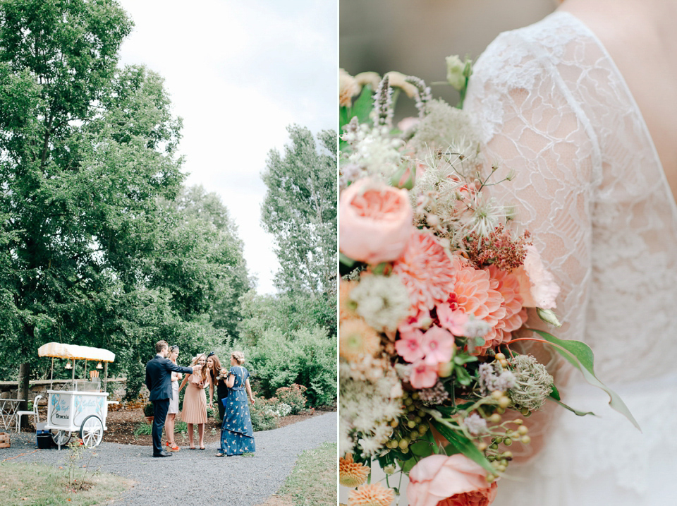 Anna Kara Lace and Peach Pretty For An Elegant Castle Wedding. Photography by Grace and Blush.