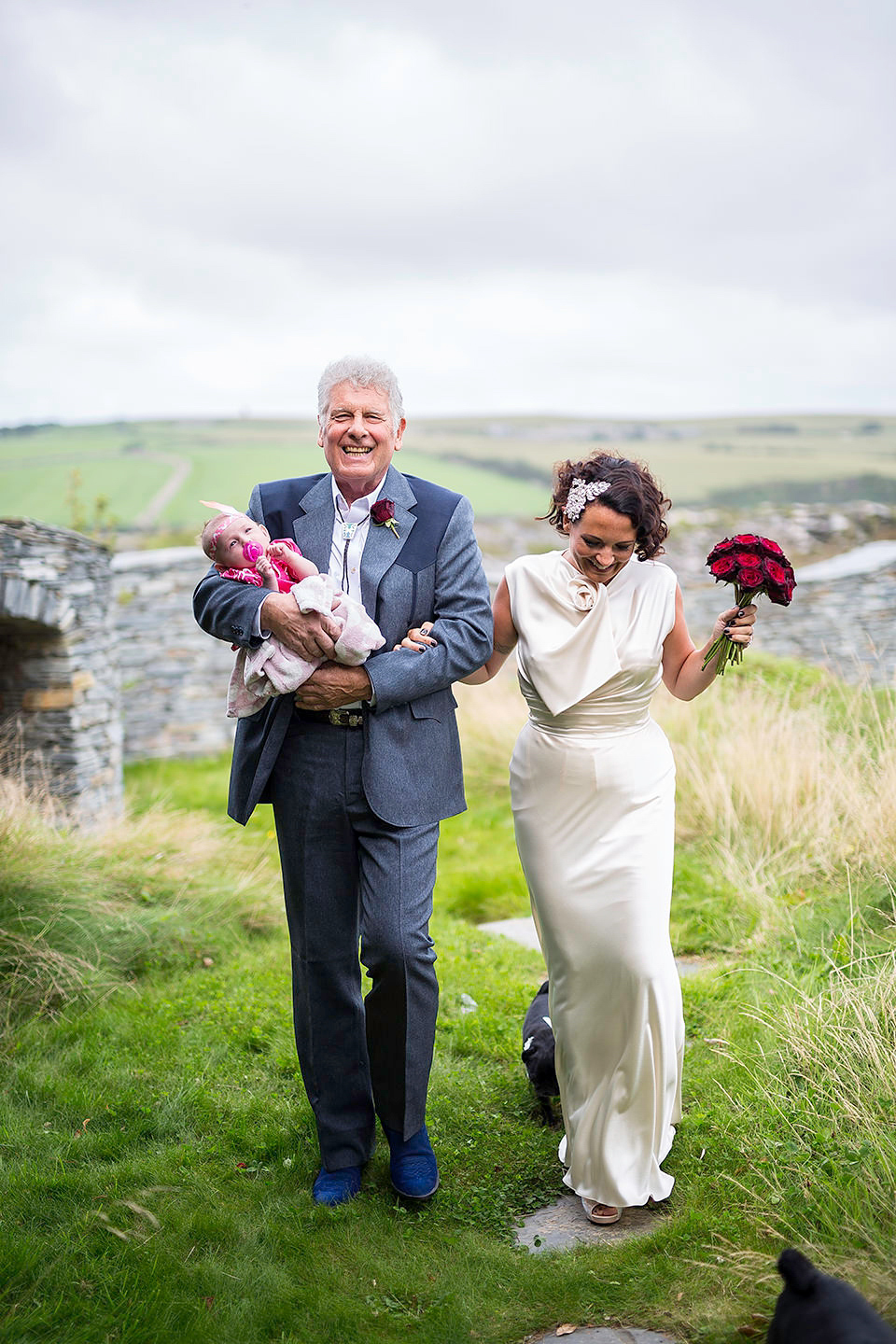 1930's Inspired David Fielden Elegance for a Family Wedding on the Cornish Coast. Photography by Matt Gillespie.