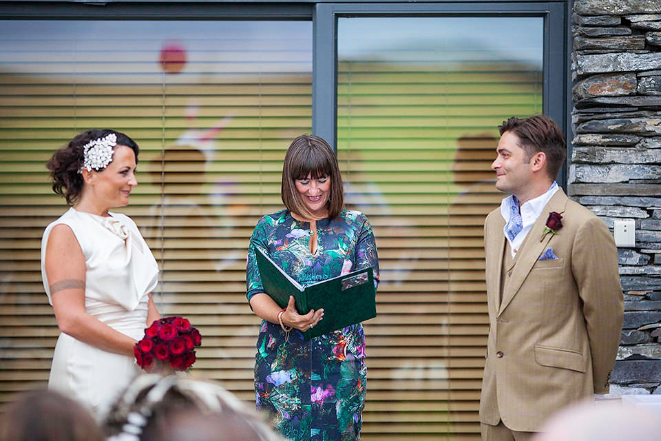 1930's Inspired David Fielden Elegance for a Family Wedding on the Cornish Coast. Photography by Matt Gillespie.