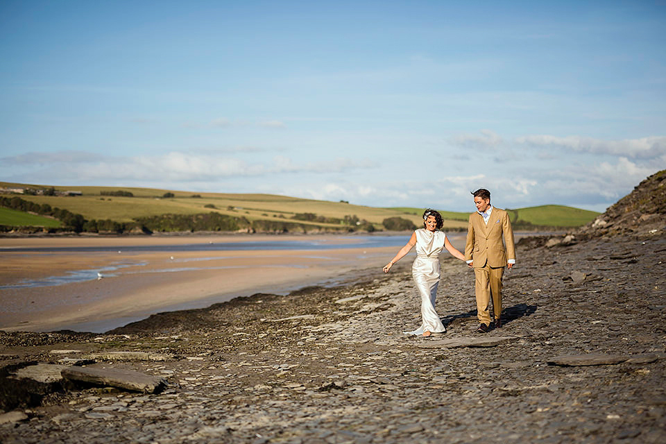 1930's Inspired David Fielden Elegance for a Family Wedding on the Cornish Coast. Photography by Matt Gillespie.