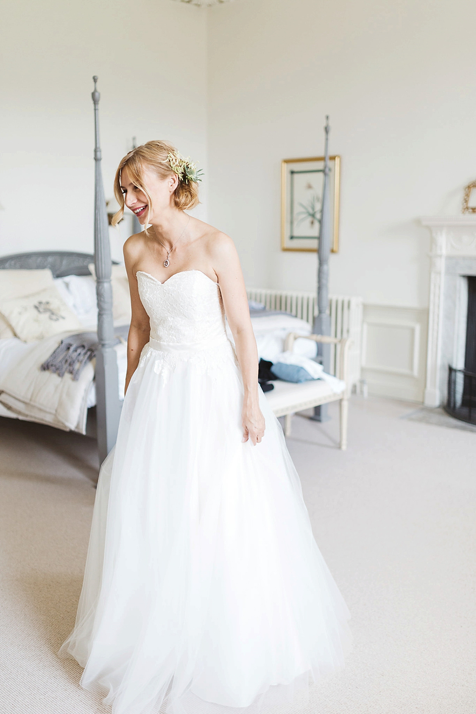 A Tulle Gown and Bridesmaids in Black for an Elegant Travel Inspired Wedding. Photography by Miss Gen.