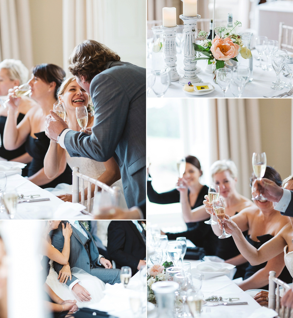 A Tulle Gown and Bridesmaids in Black for an Elegant Travel Inspired Wedding. Photography by Miss Gen.