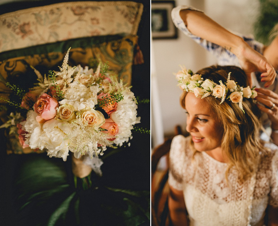 A Laure de Sagazan gown for an Elegant English Country Wedding. Photography by Kerry Diamond.