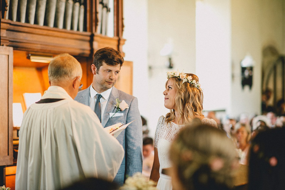 A Laure de Sagazan gown for an Elegant English Country Wedding. Photography by Kerry Diamond.