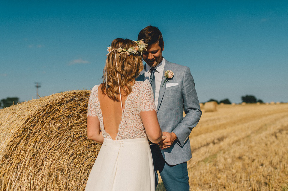 A Laure de Sagazan gown for an Elegant English Country Wedding. Photography by Kerry Diamond.