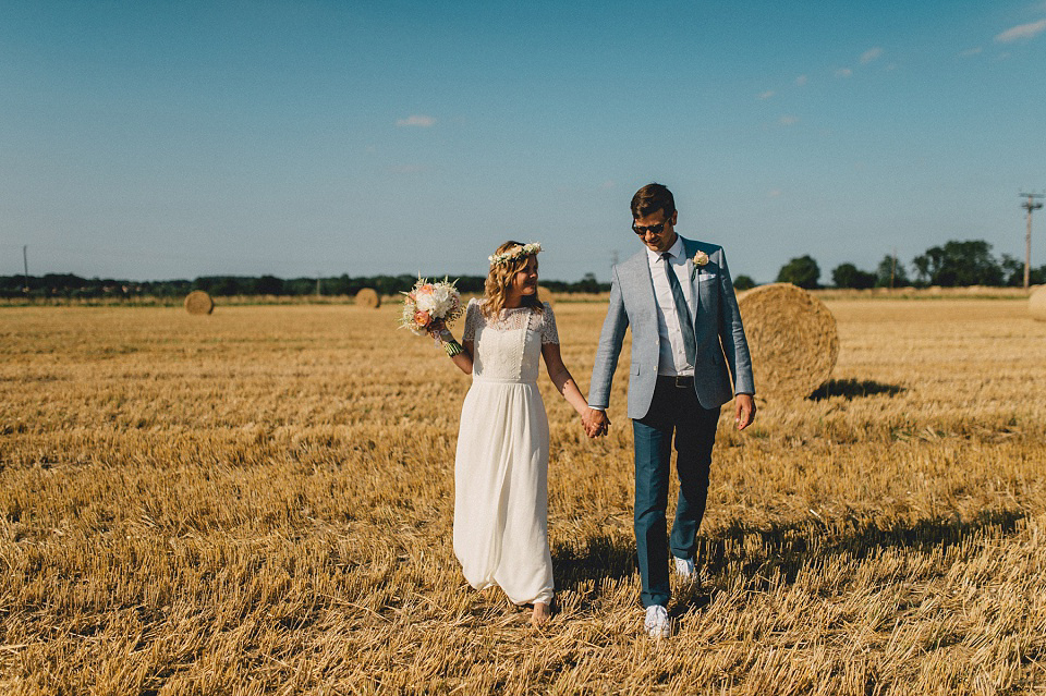 A Laure de Sagazan gown for an Elegant English Country Wedding. Photography by Kerry Diamond.