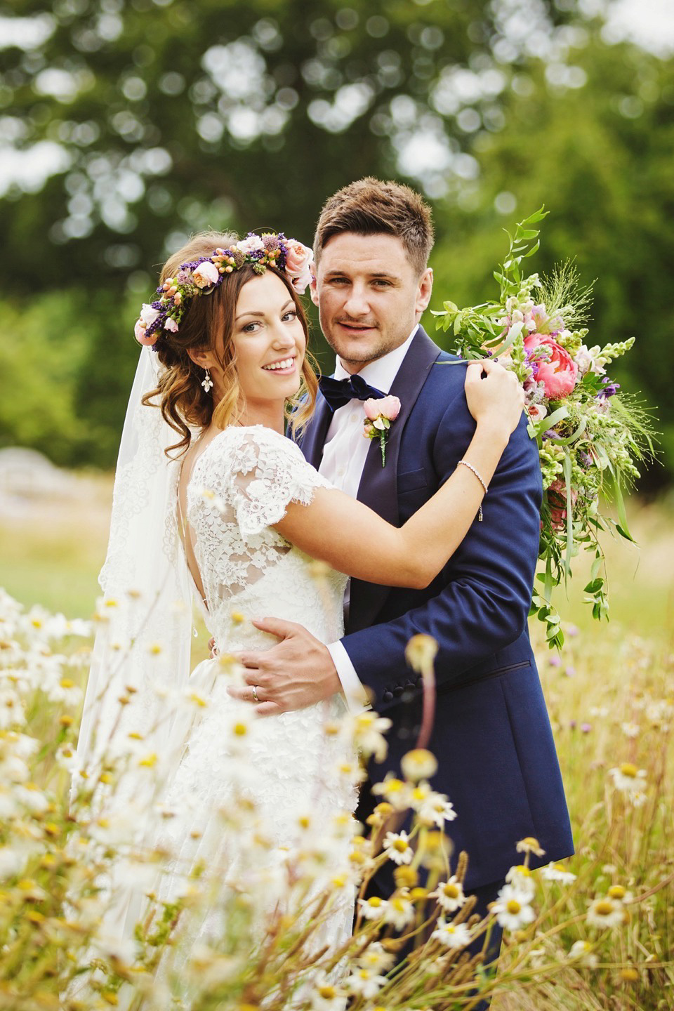 An Intuzuri Gown for a Black Tie meets Modern Boho Wedding. Photography by Gemma Williams.
