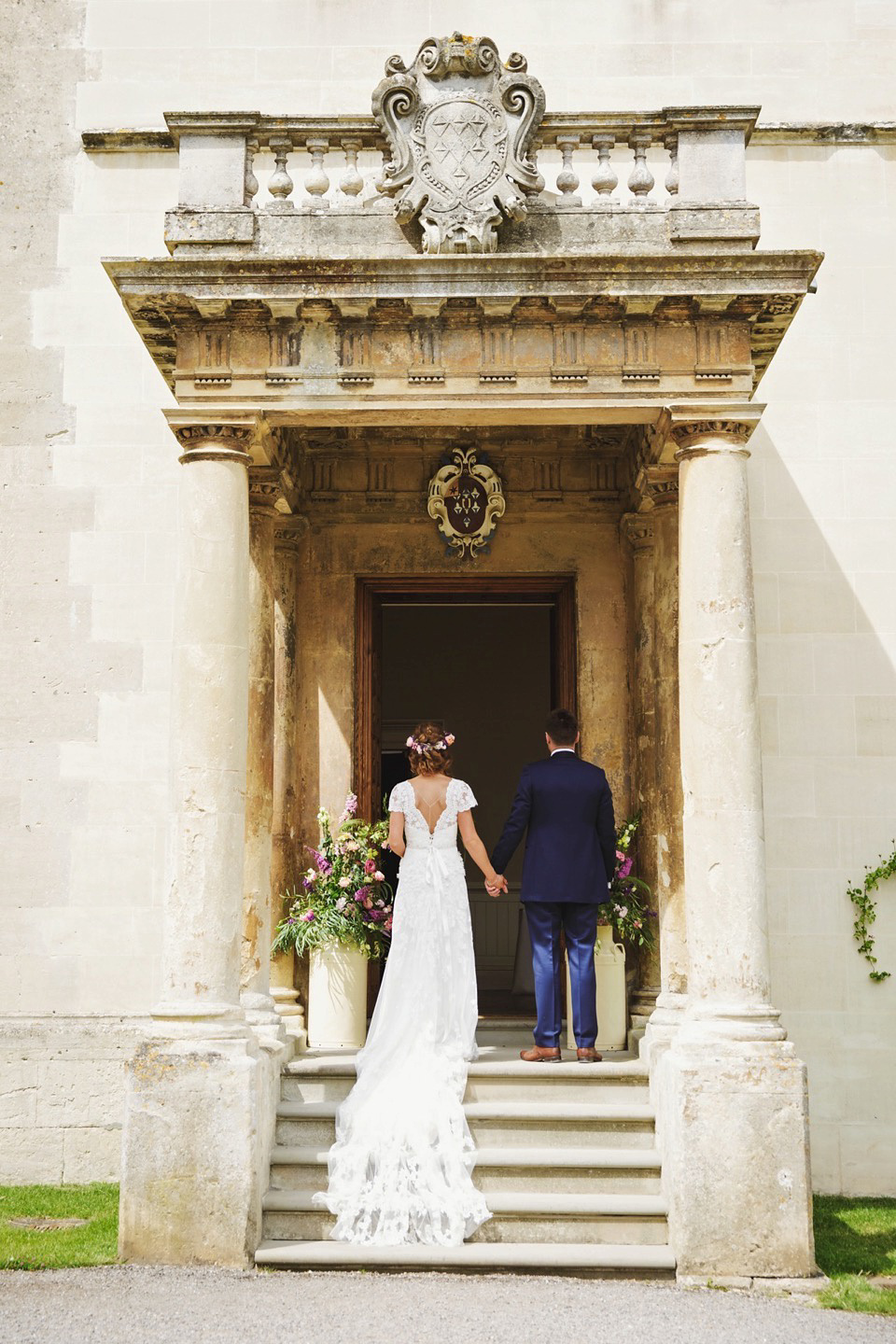 An Intuzuri Gown for a Black Tie meets Modern Boho Wedding. Photography by Gemma Williams.