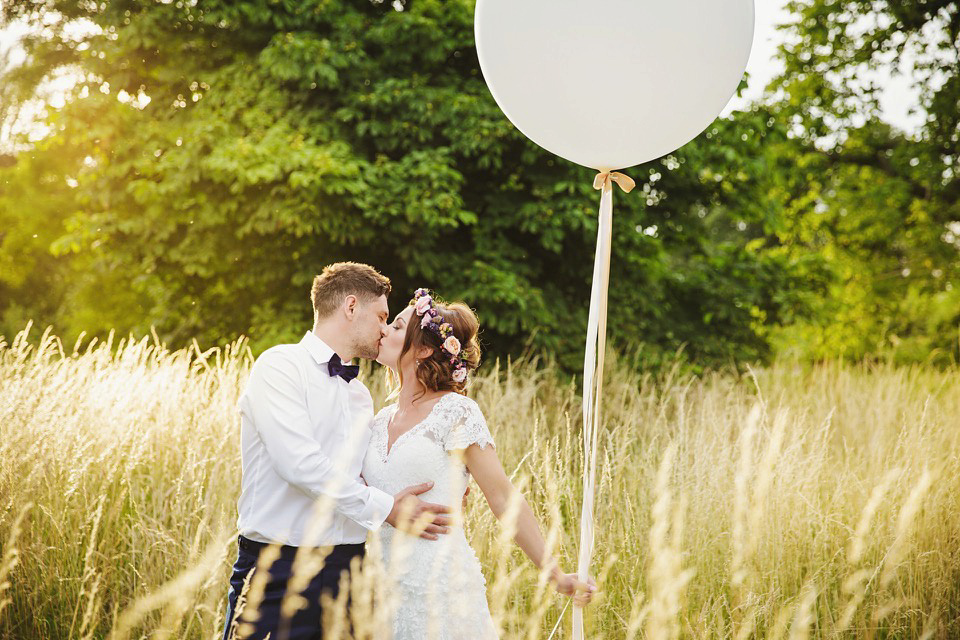 An Intuzuri Gown for a Black Tie meets Modern Boho Wedding. Photography by Gemma Williams.