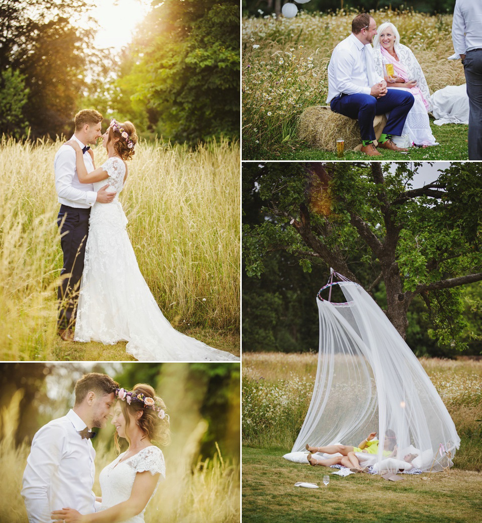 An Intuzuri Gown for a Black Tie meets Modern Boho Wedding. Photography by Gemma Williams.