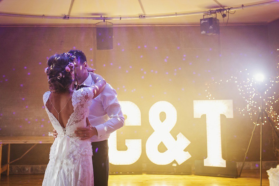 An Intuzuri Gown for a Black Tie meets Modern Boho Wedding. Photography by Gemma Williams.