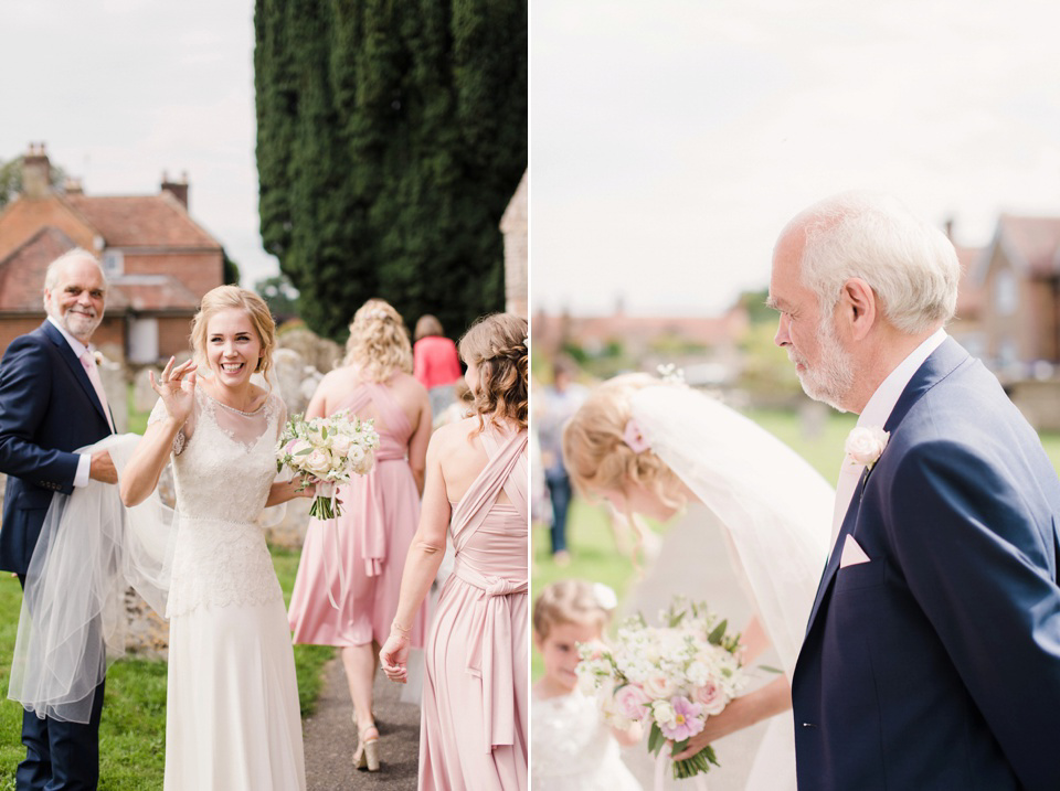 Jenny Packham Elegance for a Pastel Colour and Rustic Village Barn Wedding