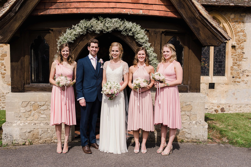 Jenny Packham Elegance for a Pastel Colour and Rustic Village Barn Wedding