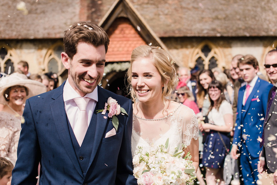 Jenny Packham Elegance for a Pastel Colour and Rustic Village Barn Wedding