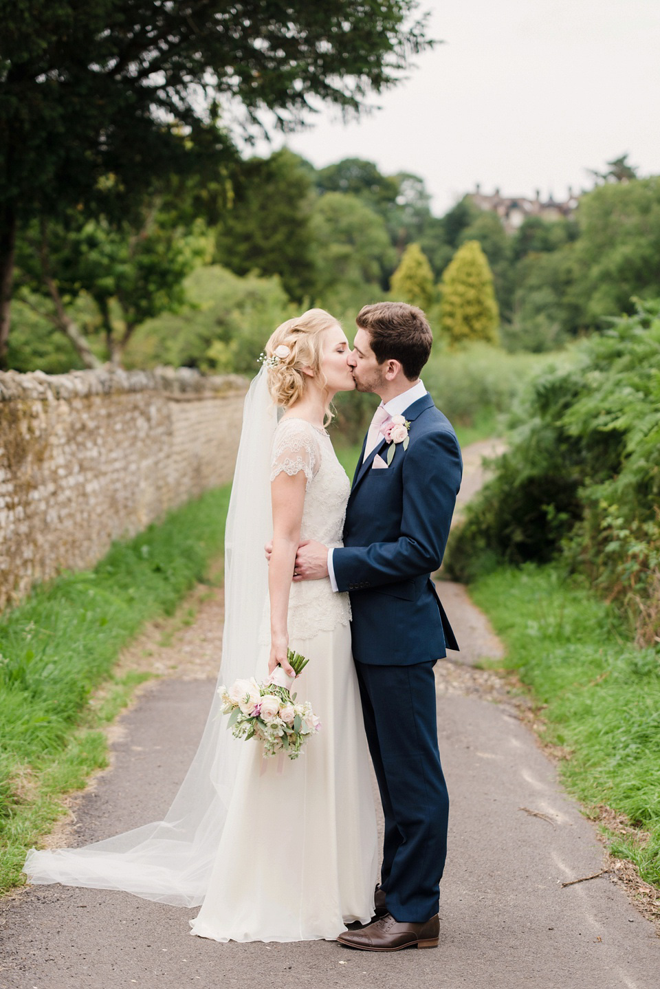 Jenny Packham Elegance for a Pastel Colour and Rustic Village Barn Wedding