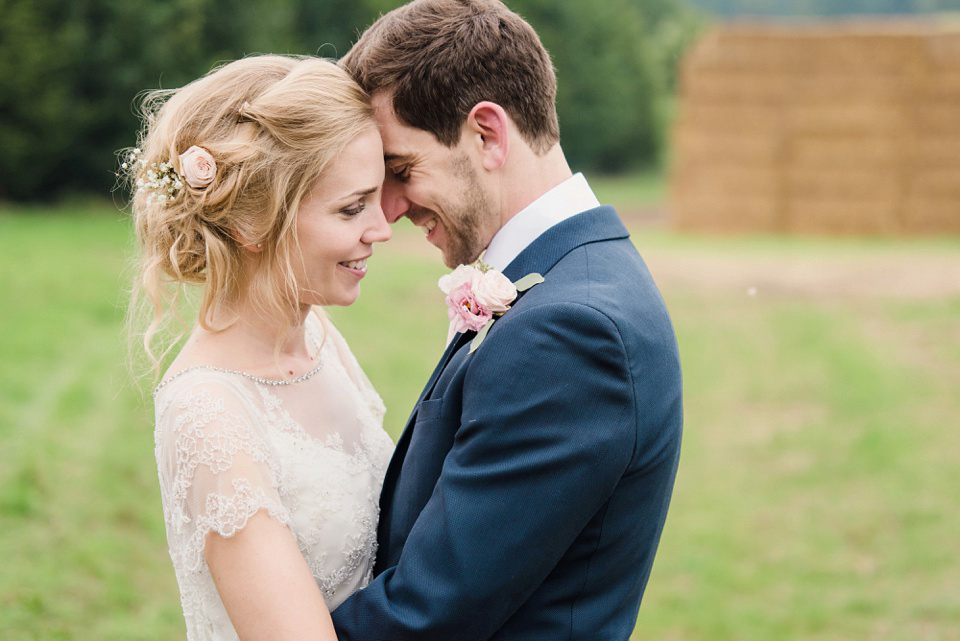 Jenny Packham Elegance for a Pastel Colour and Rustic Village Barn Wedding