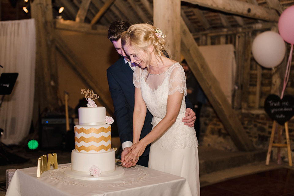 Jenny Packham Elegance for a Pastel Colour and Rustic Village Barn Wedding