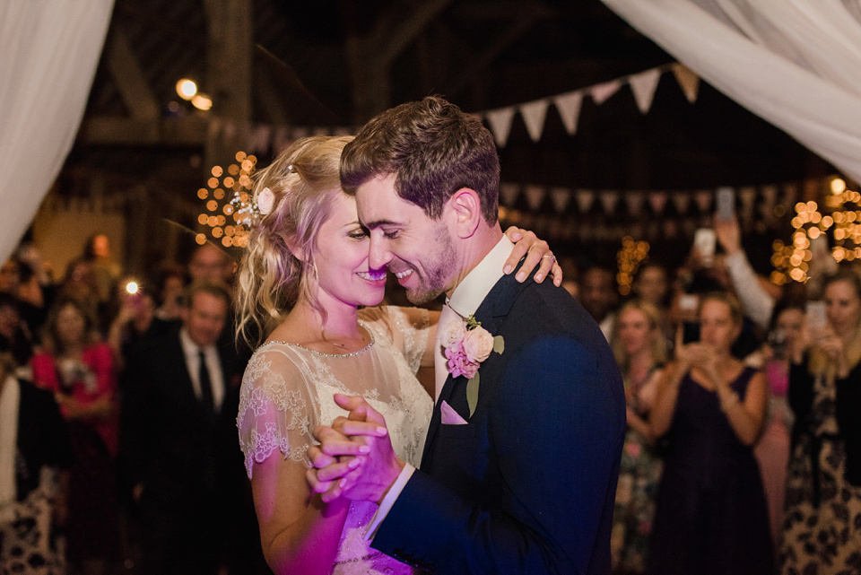 Jenny Packham Elegance for a Pastel Colour and Rustic Village Barn Wedding