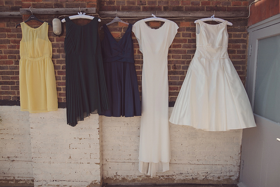 A 1930s Inspired Industrial Chic City Wedding with Two Beautiful  Dresses. Photography by Rebecca Douglas.